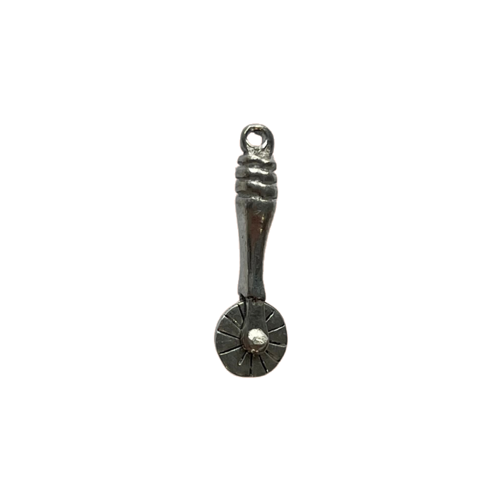 pizza cutter silver charm