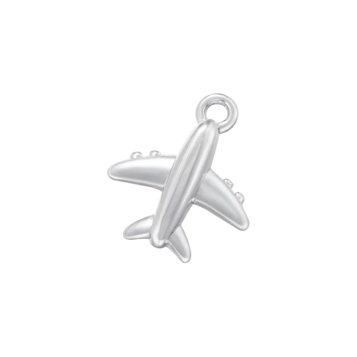silver 
airplane charm