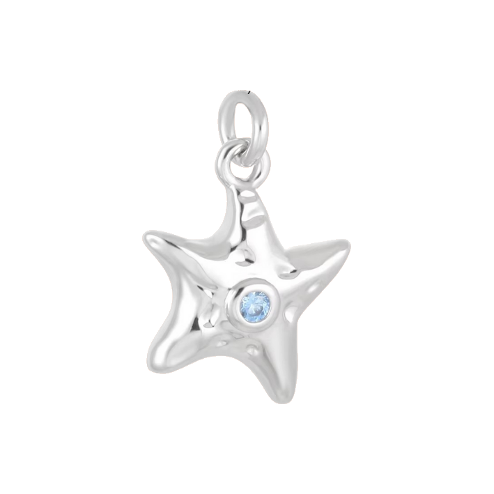 blue silver starfish charm