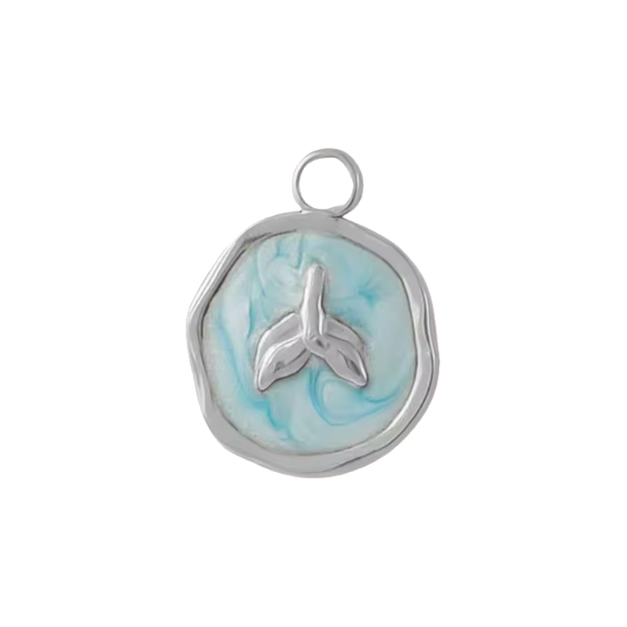 blue tail coin charm