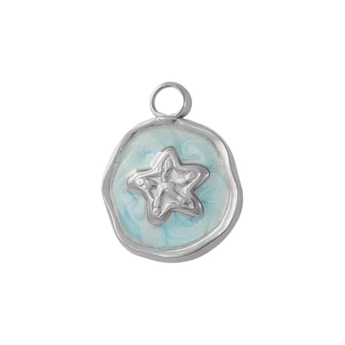 blue starfish coin charm