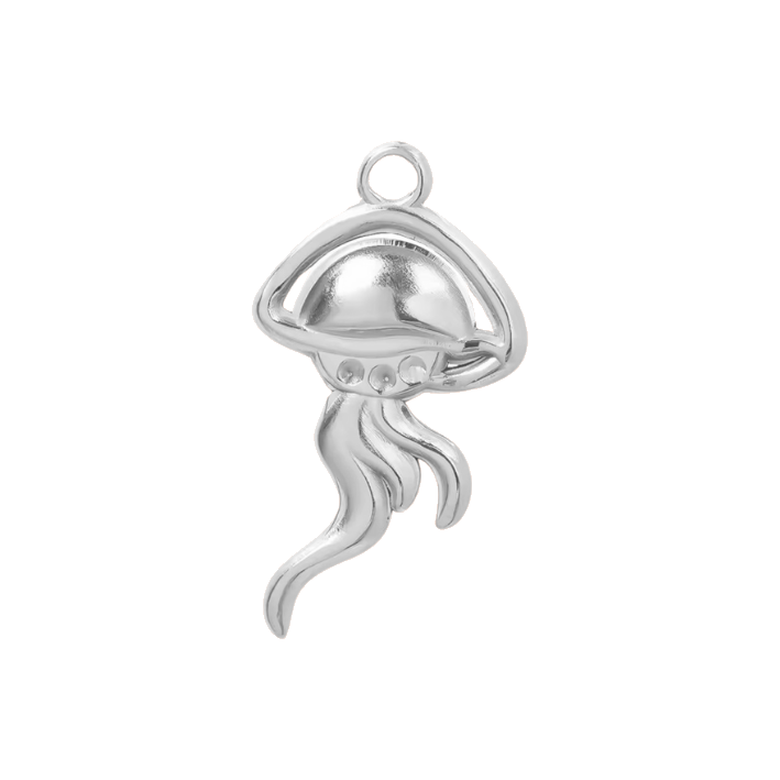silver jellyfish charm