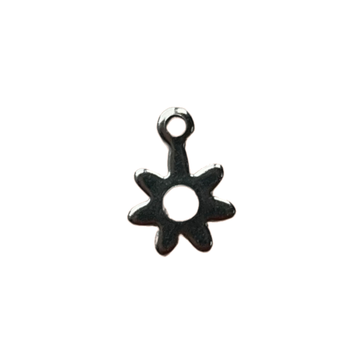 little flower silver charm