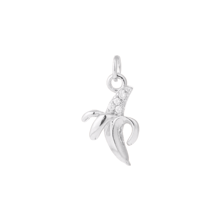 Diamond Banana silver charm