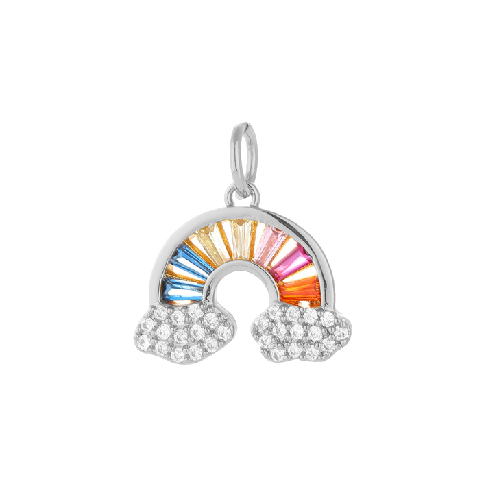 Rainbow cloud silver charm