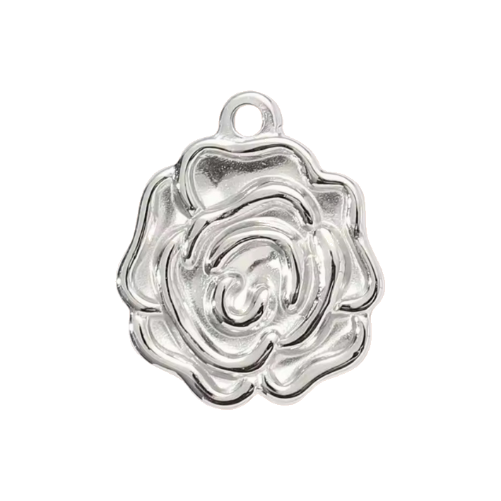 silver rose charm