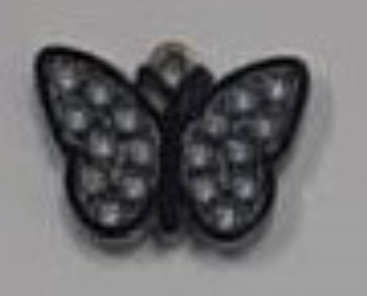 diamond butterfly silver charm