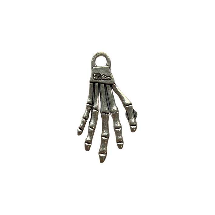 skeleton hand silver charm
