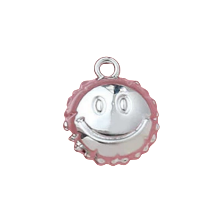smiling face silver charm