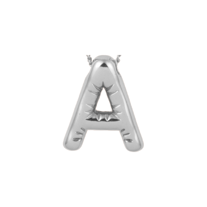 silver stl. 
letter A charm