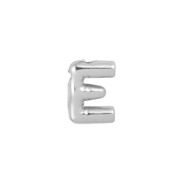 silver stl. 
letter E charm