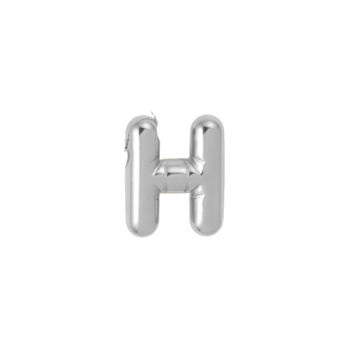 silver stl. 
letter H charm