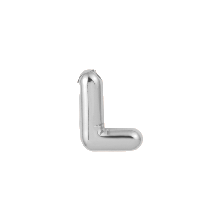 silver stl. 
letter L charm