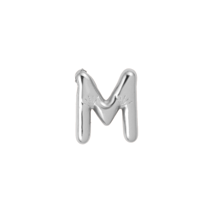 silver stl. 
letter M charm