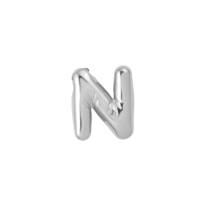 silver stl. 
letter N charm
