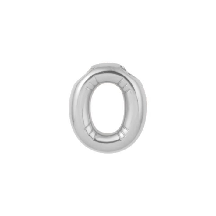 silver stl. 
letter O charm