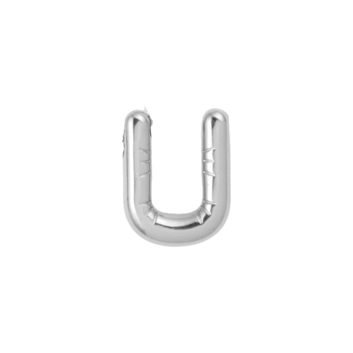 silver stl. 
letter U charm