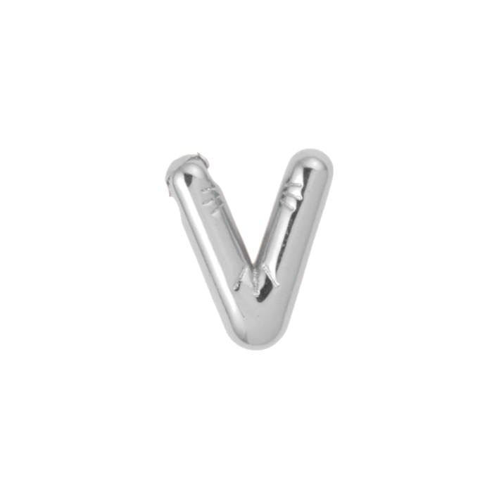 silver stl. 
letter V charm