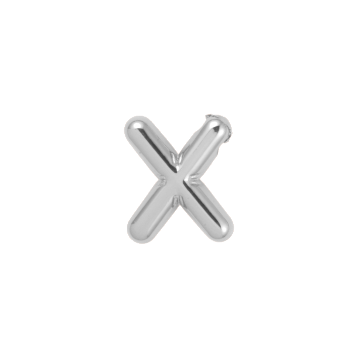 silver stl. 
letter X charm